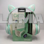 Беспроводные Bluetooth наушники с ушками Cat Ear VIV-23M с LED подсветкой Бирюзовые